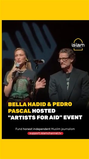 Palestinian-American model Bella Hadid and American actor Pedro Pascal hosted the "Artists for Aid" event in Los Angeles, US, raising $5.5 million for Palestine and Sudan. Fund honest independent Muslim journalism: https://support.islamchannel.tv | Islam Channel