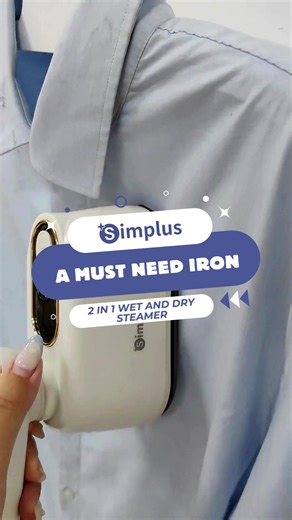 2-in-1 Wet and Dry Steamer Iron from Simplus - Compact and Portable