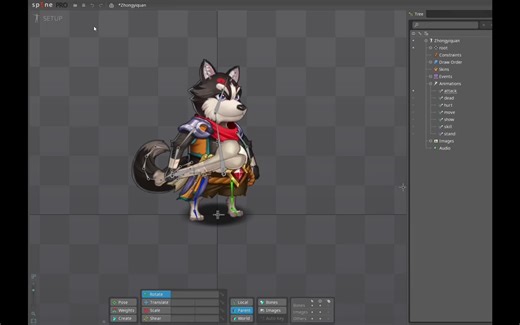 Husky - Spine pro #spineanimation #spine #husky #animation #dog #cute