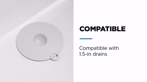 Mainstays Drain Stopper, Fits 1.5" Drains, with Built-in Ring, Durable Plastic, Soft Silver