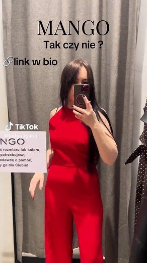 Kombinezon z dekoltem Halter i odkrytymi plecami 10/10! Link poniżej oraz w bio. https://mango-pl.mtpc.se/6107979 / reklama Mango #mango #mangonewin #mangohaul #tryon #newin