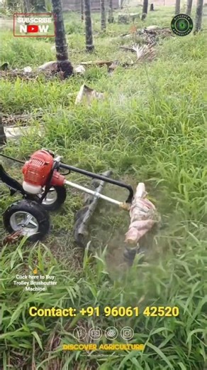 Three Head Trolley Brushcutter Machine