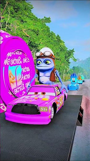 🚧 Bollard Challenge! Chick Hicks, Blue Monster, The King & Mike Wazowski 💥 Who Survives?