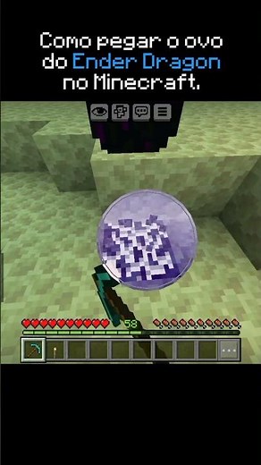 Como pegar o ovo do Ender Dragon no Minecraft. #minecraft #shorts #tutorial