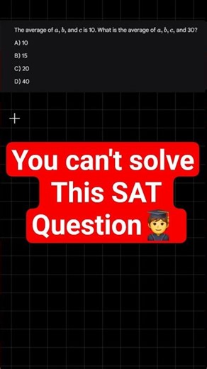 80% of SAT Students Fail this Math Average Question! 🧠 #maths #sat2026