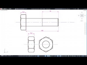 Cıvata ve Somun Çizimi | Nut and Bolt Drawing | Autocad 2D Practice Drawing | Exercise 22