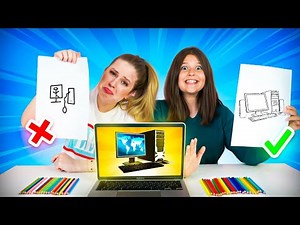 تحدي من يرسم الشيئ اجمل يأخذه 😱اختي اخدتلي الابتوب تبعي 😭