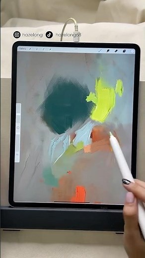 Free-flow Procreate impasto:Abstract textures that evolve into a portrait using my impasto brushes🎨