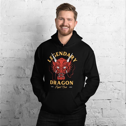 Legendary Dragon Fight Club Men’s Hoodie, MMA Boxing Gym Sweatshirt, Martial Arts Streetwear Hoodie - Etsy