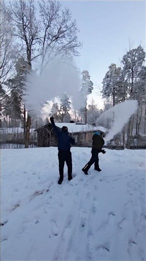 Turning water into steam at a temperature of minus 20 degrees in Finland