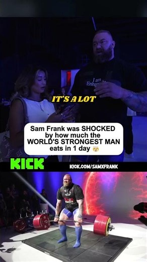 WORLD'S STRONGEST MAN eats 10,000 calories in 1 day 🤯 | Sam Frank