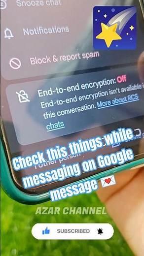 updates in Google message RCS and end to end encryption 🔏🪪📬 #azarchannel #postmessage #google