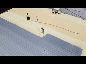 Silicone Coating Installed Over Spray Foam on a Metal Roof