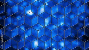 Modern blue stained glass window. Animated modern looping stained glass window. Loop footage. 4k Stock Video