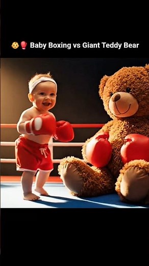 👶🥊 Baby Boxing vs Giant Teddy Bear | Cutest 2-Year-Old Boxing Match