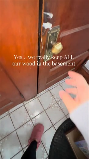 Melissa | Cozy Farmhouse Mom | Yes… we really keep all of our firewood in the basement. I get so many questions about how this works in our 110+ year old Wisconsin... | Instagram