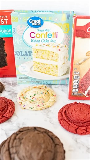 Karli | Family Food Blogger on Instagram: "Who knew cake mix cookies could be a choose-your-own-adventure? ☺️ With a simple cake mix cookie dough as your base, you can whip up endless cookie variations just by changing the mix-ins or adding fun fillings. It’s an easy way to get creative in the kitchen! Get the full recipe👇 ✨Page 185 in my cookbook, Cookies for Days! ✨ Search ‘cake mix cookies using the link in my bio for the printable recipe on my blog! #cake #cakmix #cakemixcookies #cookielove