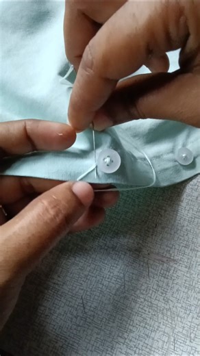 Perfect Button Stitching Trick | Easy Shirt Button Fixing 🔥#buttonstitching #shirtbutton