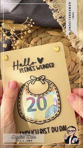 Geldgeschenk Baby Geburt selber machen | 3D Druck Datei DIY