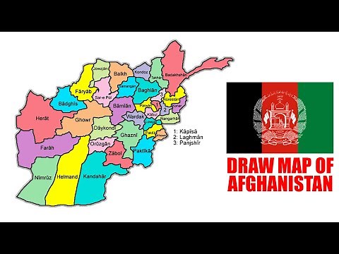 افغانستان How to draw map of Afghanistan with Provinces.