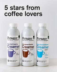 15K views | “Cinnamon Yum! ⭐️⭐️⭐️⭐️⭐️ I have searched far and wide for a creamer that is dairy free and isn’t full of gums and other stuff I don’t want to put into my body. The yuka app (iykyk) recommended this product (not sponsored) so I gave it a try and it’s SO good.” Try Forager Project Cinnamon Vanilla Creamer and join the 100k+ dairy-free thinkers who trust us to bring them simple, clean, organic, coffee creamer. | Forager Project | Facebook