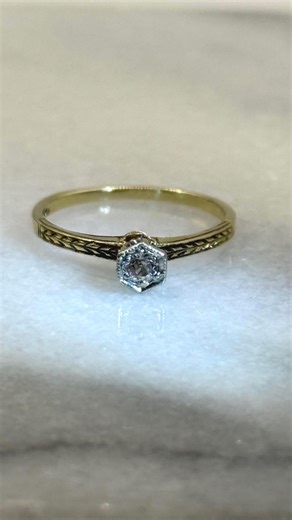 Antique Art Deco 14K Engagement Ring - Etsy