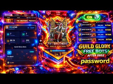 GUILD GLORY BOT PASSWORD RESET 😉 | HOW TO MAKE GUILD GLORY BOT FF 🤯| guild glory bot |🥳