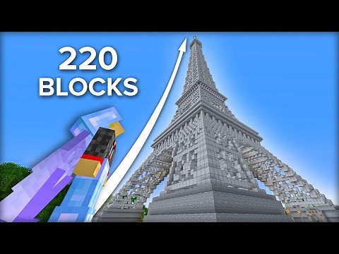 I Built a HUGE Eiffel Tower In Survival Minecraft