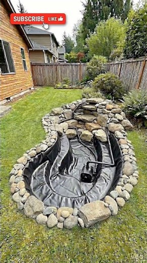 Small Backyard Koi Pond with Natural Stone Waterfall