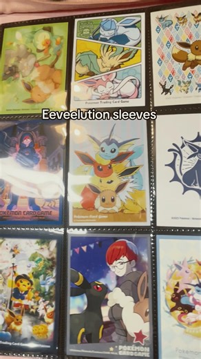 Custom eevee artwork!! Eeveelution binder tour! #pokemon #eevee #pokemoncards #vaultx #eeveelution