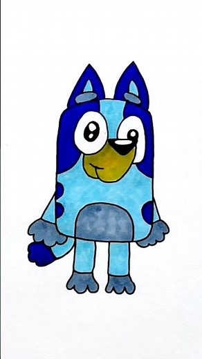 HOW TO DRAW BLUEY! 🐶💙 Easy Bluey Cartoon Art Tutorial Step by Step for Kids ✨️😍