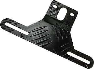 Kewucn Car Aluminum License Plate Light Bracket, Auto License Plate Holder Bracket and Light Mount, Universal Vehicle Exterior Accessories for UTV ATV Trailer Truck RV Motorcycles (Black)