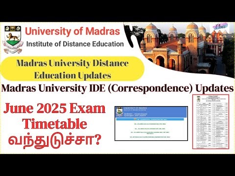 June 2025 Exam Timetable is out? | Madras University IDE Updates #classlike