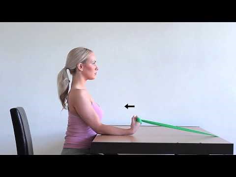 Wrist flexion with a band
