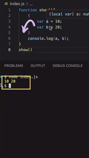 What is block scope variable in Javascript? #variables #js #code