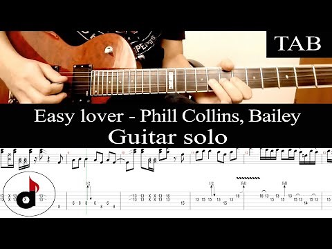 EASY LOVER - Phil Collins, Bailey: SOLO guitar cover + TAB