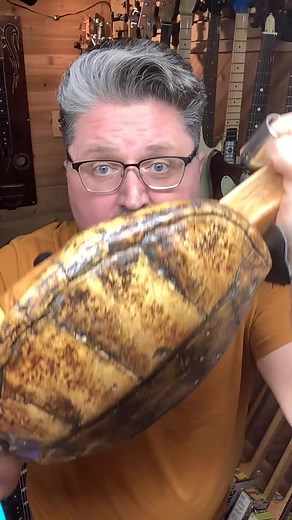 Turtle Shell Guitar - Handmade 3 String Instrument by Christopher Bean