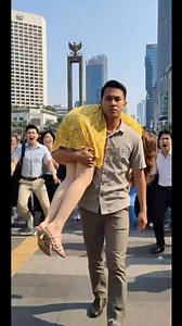 Carrying a woman witnessed by many people is very funny #fypjangkauanluas. #fypreels. #fyp. #foryou. #otscarry. #liftandcarry | AI Ots Carry