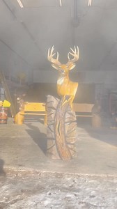 I've been chipping away at this deer bust for the last couple months whenever I had a little extra time and it's finally finished. #buschkecarving #whitetail #deerhunting #chainsawcarving #customart | Buschke Carving