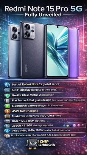 Redmi Note 15 Pro 5G FULL DETAILS 🔥 Biggest Battery & IP69K