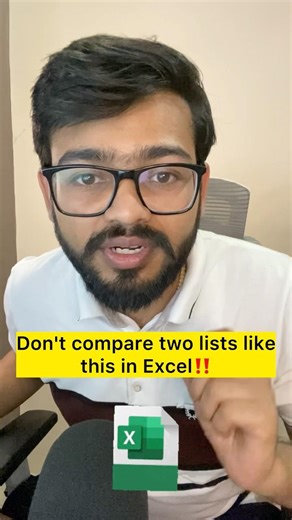 Don't Compare Two List like this in Excel‼️Instead Use Amazing Trick #excel #exceltips #shorts