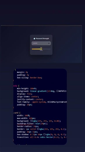 how to build a password cracker strength using html css and javascript #coding #javascript #html