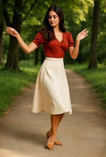 A pretty woman is dancing, fashion, model, beautiful lady