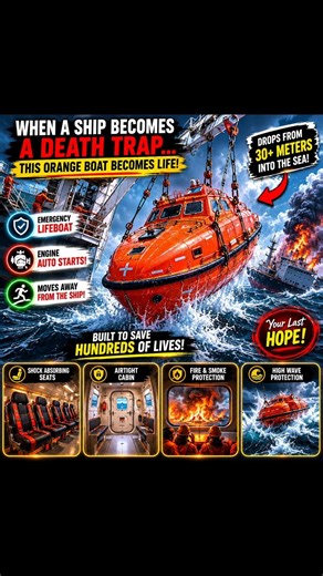 🚨 The Orange Boat That Saves Lives When Ships Sink 🌊🛟 #shorts #facts #viral #shortvideo #shortsfeed