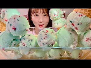 ASMR Popping Shower Ice Cream【Mukbang/ Eating Sounds】【English subtitles】