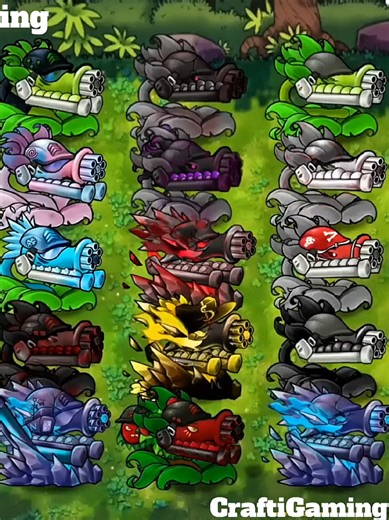 Gatling Pea Plants Showcase Against Ultimate Zombies