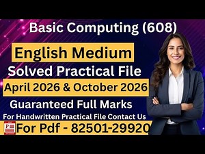 NIOS Class 10 Basic Computing (608)Practical File 2026 || NIOS Basic Computing (608)Practical File