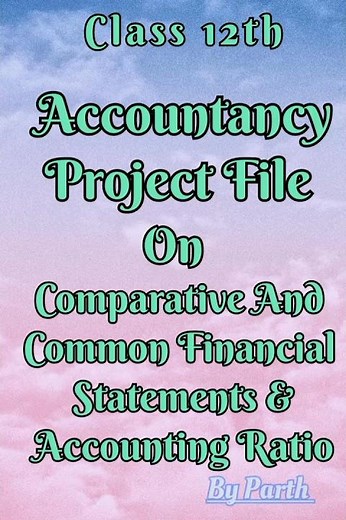 Class 12th, Accountancy Project File On comparative And Common Financial statements. #like#comment.