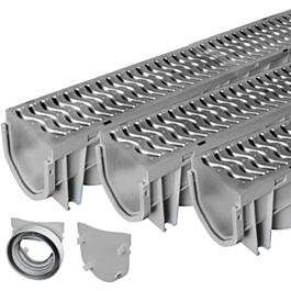 Source 1 Drainage 3-Pack Driveway Trench Channel Drain Galvanized Steel Grates