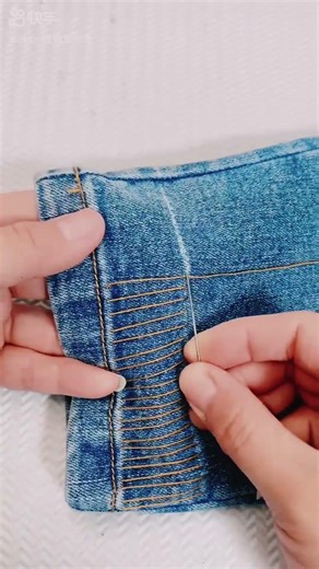 Easy DIY Trick to Alter Jeans Hem Perfectly! #shorts
